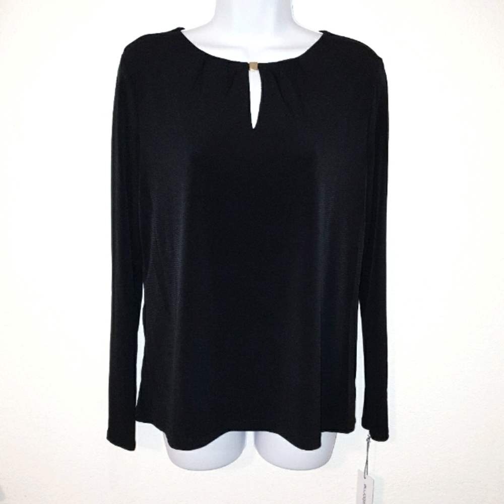 Liz Claiborne Long Sleeve black top size S
